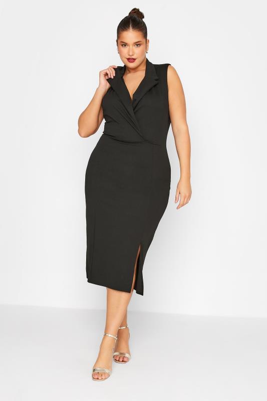 LTS Tall Women's Black Scuba Blazer Dress | Long Tall Sally 1