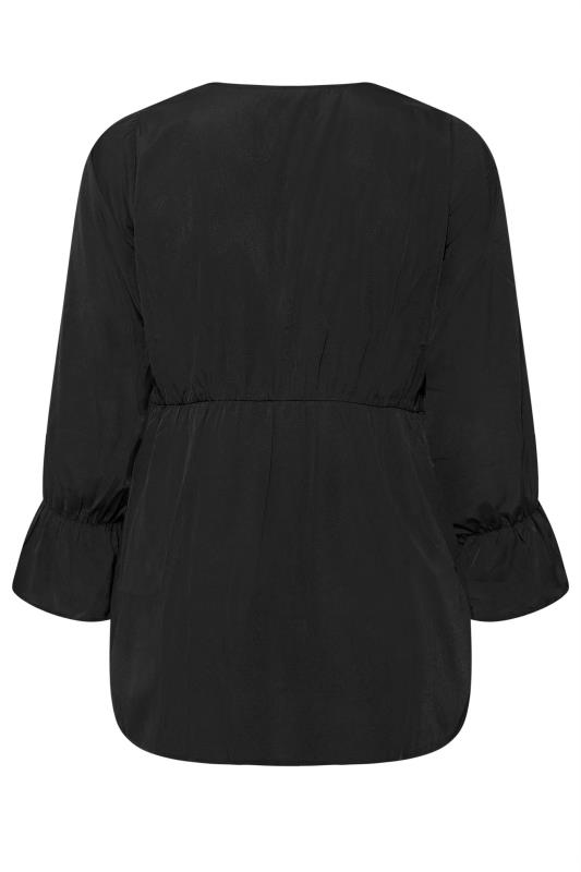 LIMITED COLLECTION Plus Size Black Long Sleeve Button Blouse | Yours Clothing 7