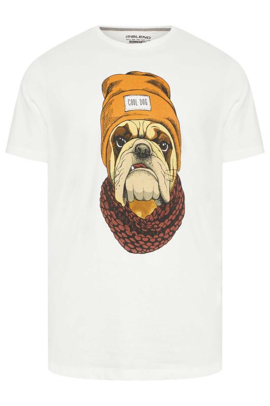Men's  BLEND Big & Tall White Bulldog Print T-Shirt