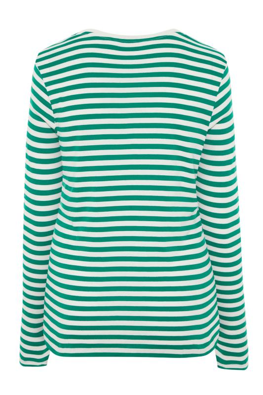 Tall Green & White Stripe Long Sleeve T-Shirt_BK.jpg