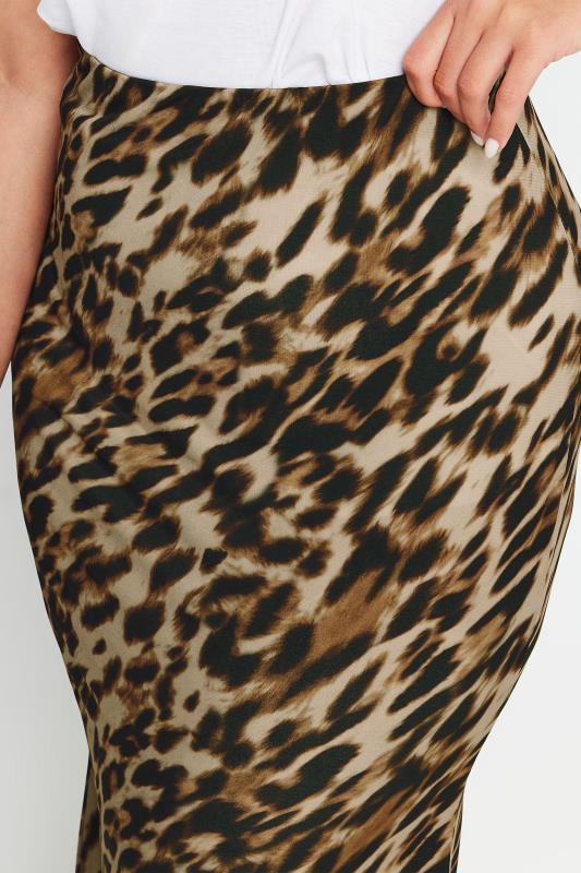 LIMITED COLLECTION Plus Size Natural Brown Leopard Print Maxi Skirt | Yours Clothing  5