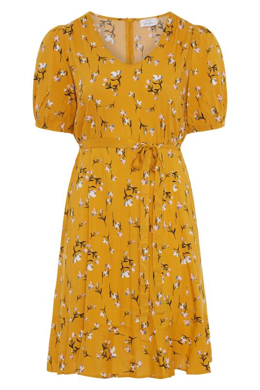 YOURS LONDON Mustard Yellow Floral ...