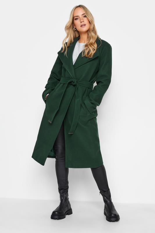  Grande Taille LTS Tall Dark Green Belted Coat