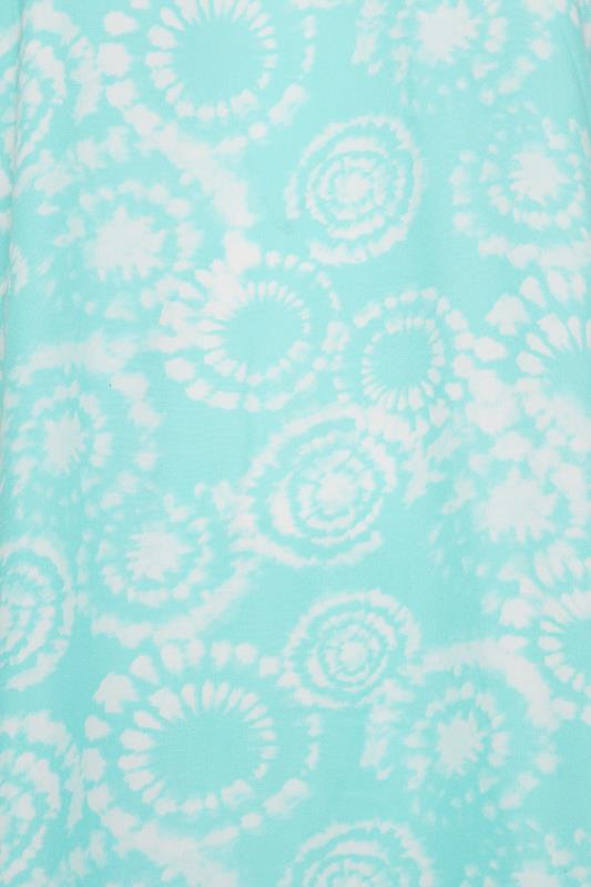 YOURS Plus Size Aqua Blue Tie Dye Print Swing Dress | Yours Clothing 5