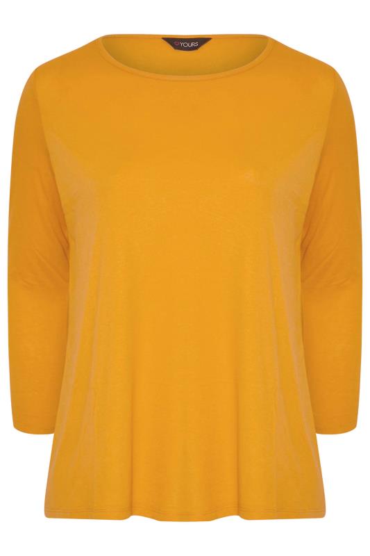 Plus Size Mustard Yellow Long Sleeve T-Shirt | Yours Clothing  6