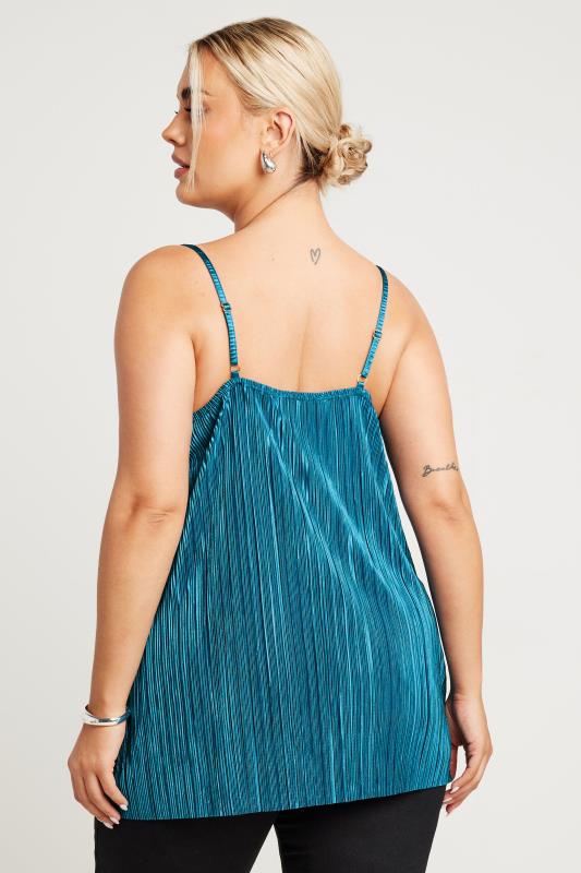 LIMITED COLLECTION Plus Size Blue Plisse Cami Top | Yours Clothing 2