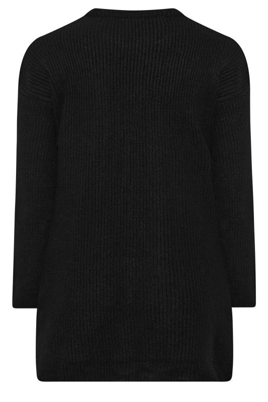 YOURS LUXURY Plus Size Black Dipped Hem Jumper | Yours Clothing 8