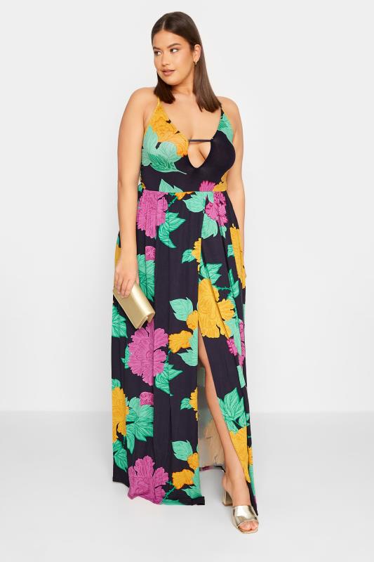 LTS Tall Yellow Floral Plunge Maxi Dress | Long Tall Sally  2