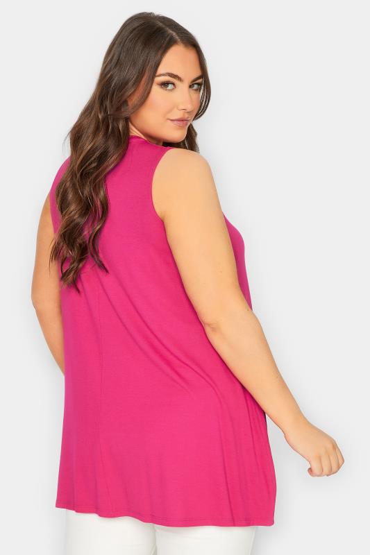 YOURS Plus Size Hot Pink Swing Vest Top | Yours Clothing 3