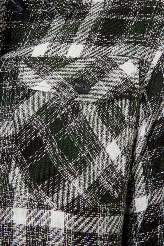 LIMITED COLLECTION Curve Black & Green Check Fringe Boucle Shacket_S.jpg