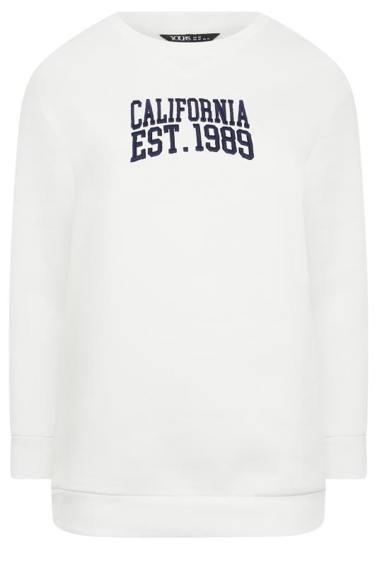 YOURS Curve Plus Size White 'California' Slogan Sweatshirt | Yours Clothing  6
