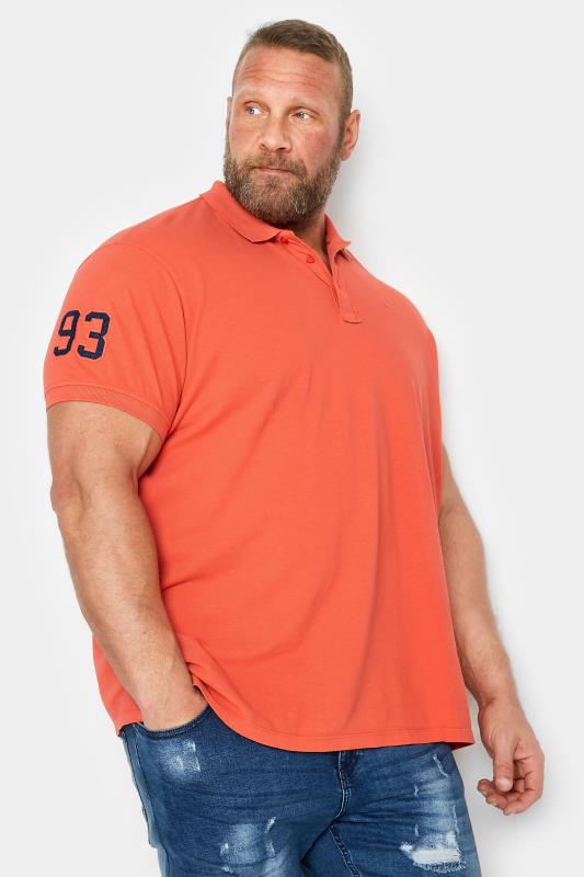  Tallas Grandes BLEND Big & Tall Orange Washed Polo Shirt