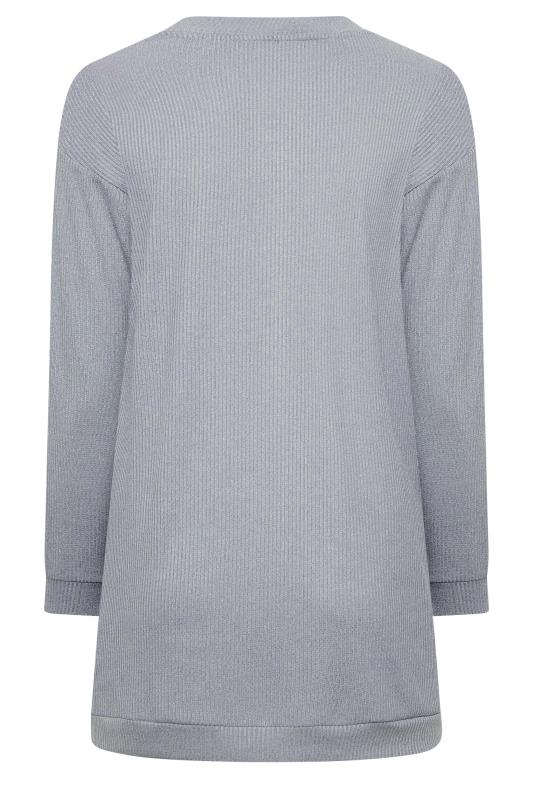 Plus Size Womens Curve Light Blue Seam Detail Jumper | Yours Clothing 7