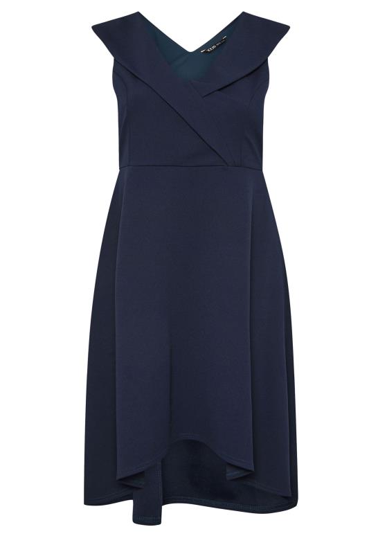 YOURS LONDON Plus Size Navy Blue Tuxedo Style Dress | Yours Clothing 6