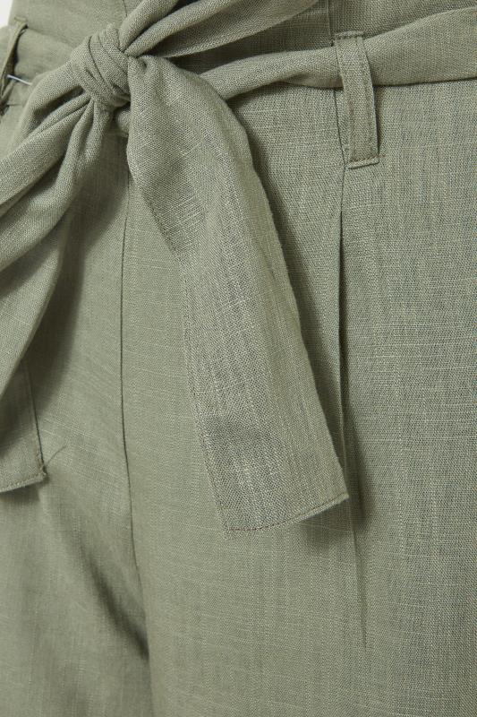 LTS Khaki Linen Mix Belted Waist Cropped Trousers_S.jpg