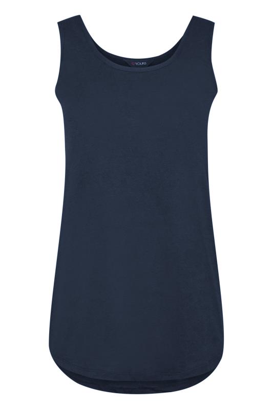 YOURS Curve Plus Size Navy Blue Basic Vest Top - Petite | Yours Clothing  5