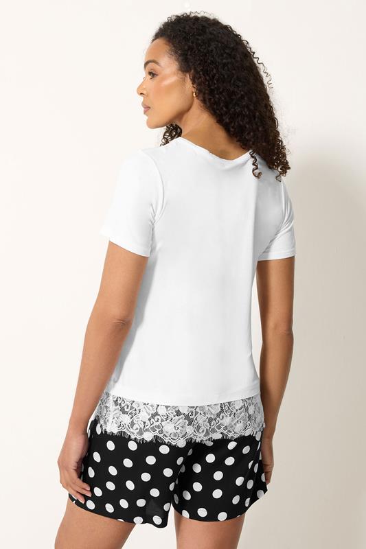 M&Co Ivory White Lace Hem T-Shirt | M&Co 2