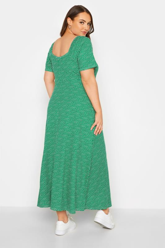 LIMITED COLLECTION Plus Size Green Spot Print Maxi Dress | Yours Clothing 3