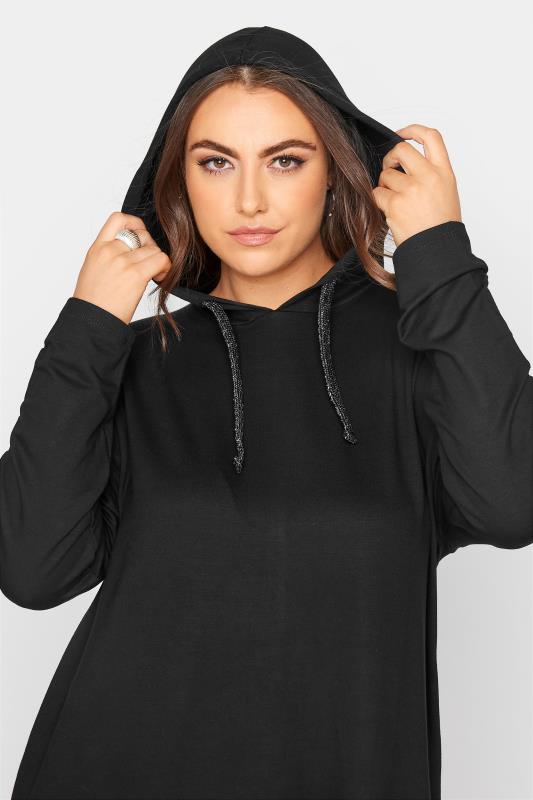 Plus Size Black Tunic Hoodie | Yours Clothing 5