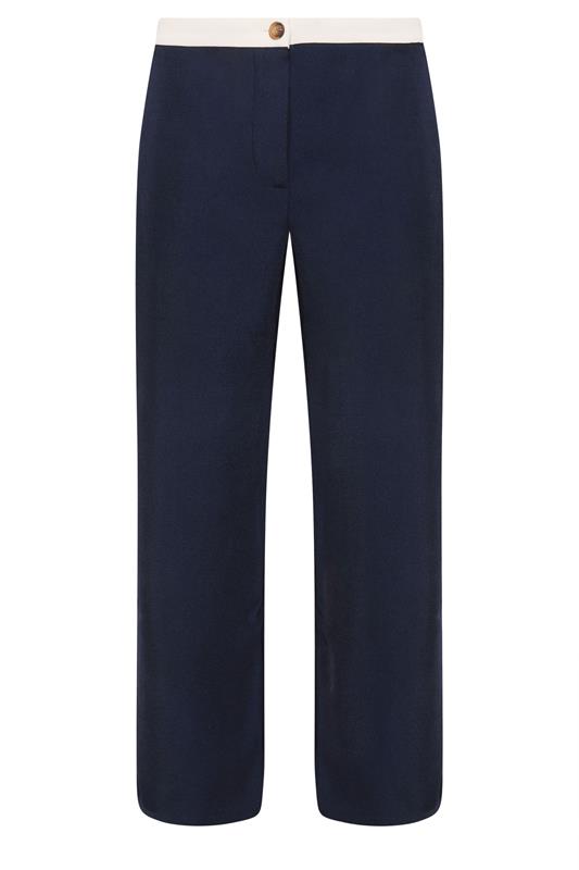 PixieGirl Petite Blue Button Detail Wide Leg Trousers | PixieGirl  6