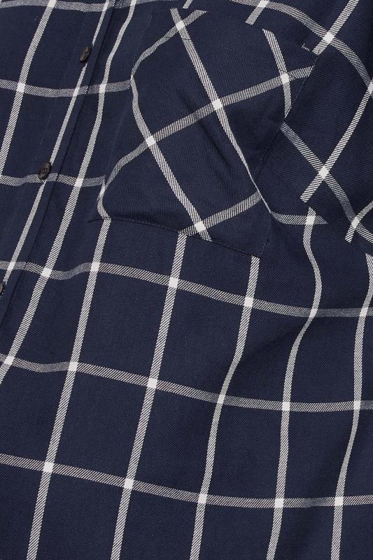 BUMP IT UP MATERNITY Plus Size Navy Blue Check Long Sleeve Shirt | Yours Clothing 5