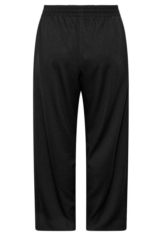 Plus Size Black Contrast Satin Wide Leg Trousers | Yours Clothing 6