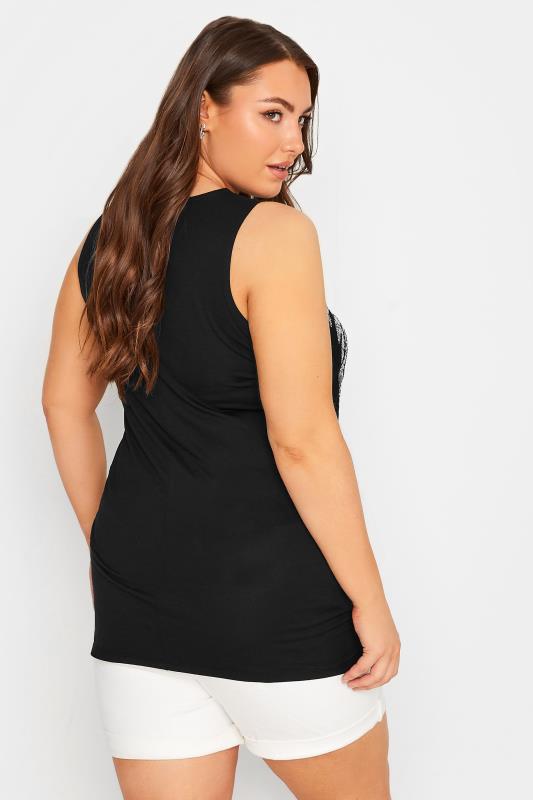 YOURS Plus Size Black Zebra Print Sequin Vest Top | Yours Clothing 4