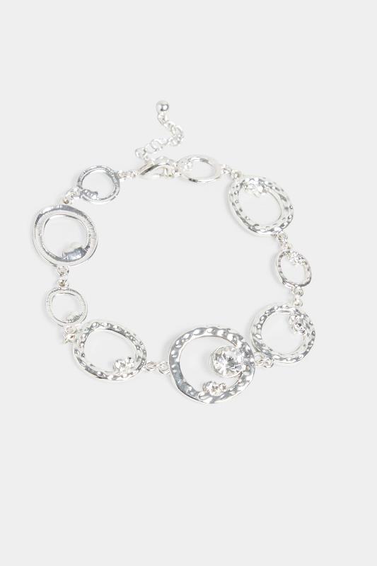 Silver Diamante Circle Bracelet | Yours Clothing 2