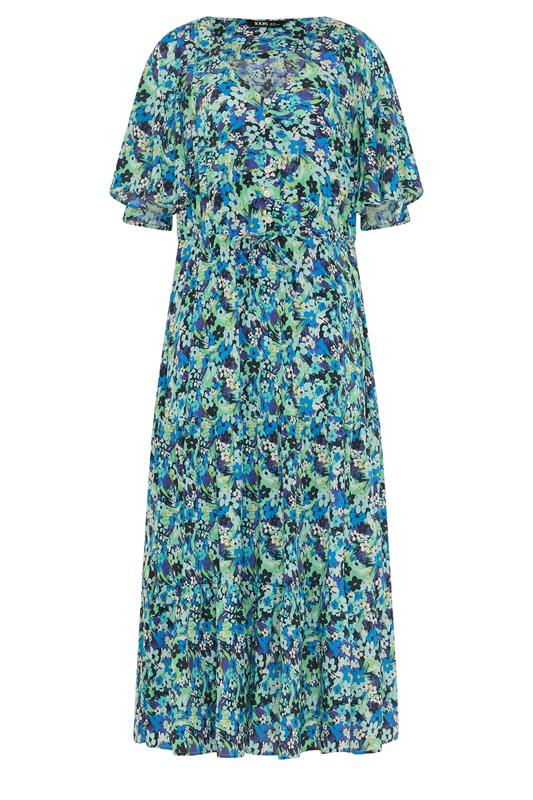 YOURS Plus Size Green Floral Tiered Dress | Yours Clothing 5