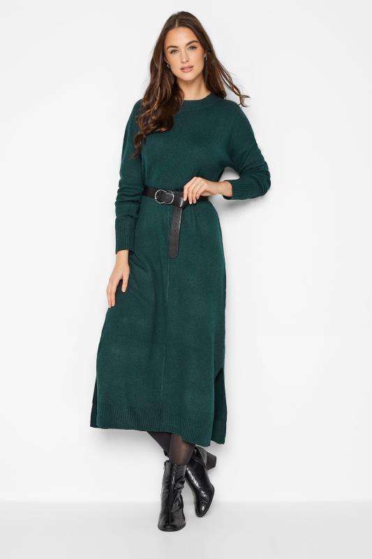 Tall Women's Green Knitted Midi Dress | Long Tall Sally  1