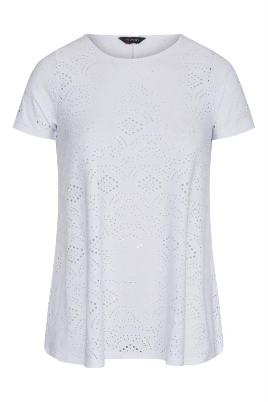 Plus Size  White Broderie Swing Top
