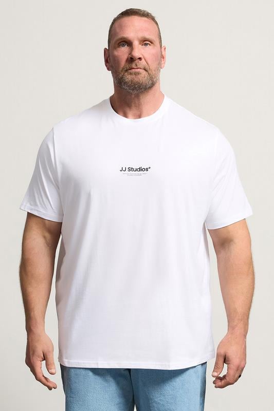 JACK & JONES Big & Tall wit T-shirt met ronde hals