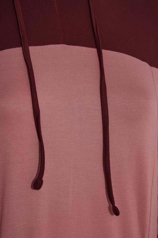 Plus Size Pink Colour Block Hoodie | Yours Clothing 4