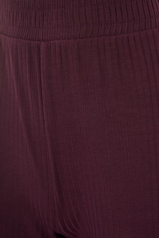 LTS Berry Red Ribbed Wide Leg Lounge Pants_S.jpg