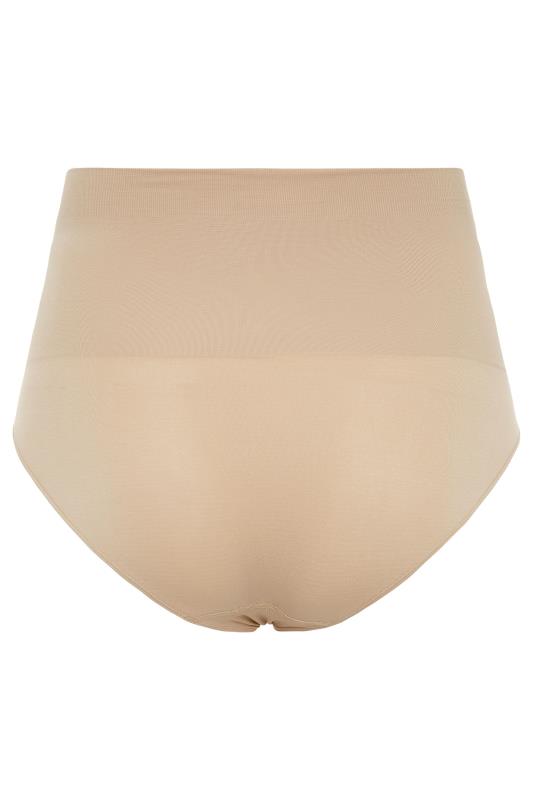 Plus Size Nude Seamless Control High Waisted Full Briefs | Yours Clothing 5