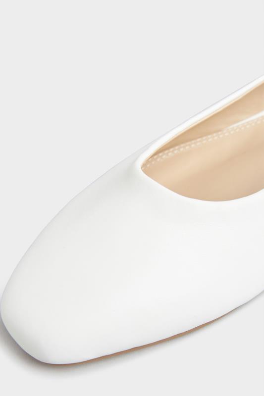 LTS Off-White Almond Toe Ballerinas In Standard Fit | Long Tall Sally 6