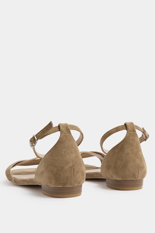 LTS Natural Brown Twisted Low Heel Sandals In Standard Fit | Long Tall Sally 4