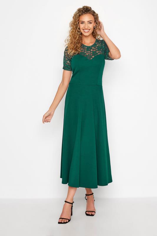 Tall Women's LTS Forest Green Lace Midi Dress | Long Tall Sally 1