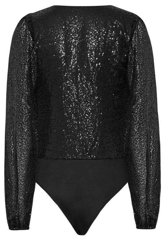LTS Tall Women's Black Sequin Embellished Bodysuit | Long Tall Sally 7