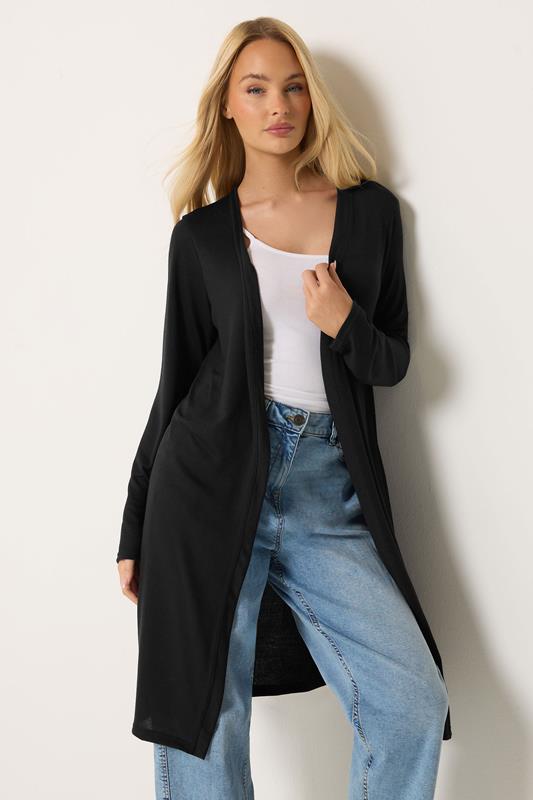  M&Co Black Long Sleeve Open Front Cardigan