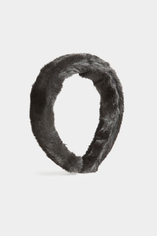 Black Faux Fur Headband  2