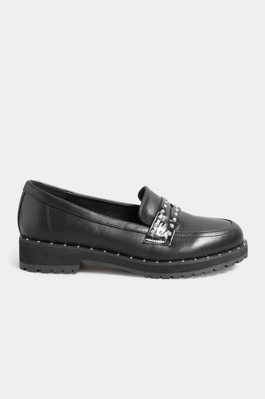 LTS Black Stud Loafers In Standard D Fit | Long Tall Sally 3