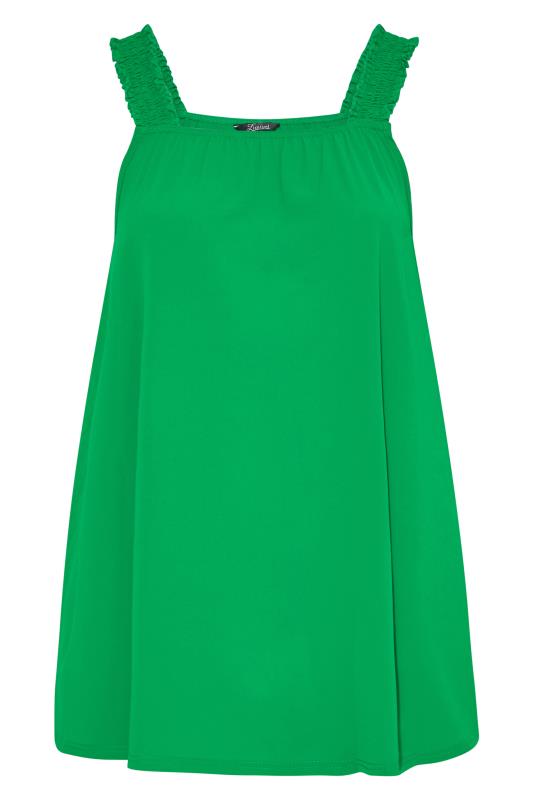 LIMITED COLLECTION Curve Green Shirred Strap Vest Top_X.jpg