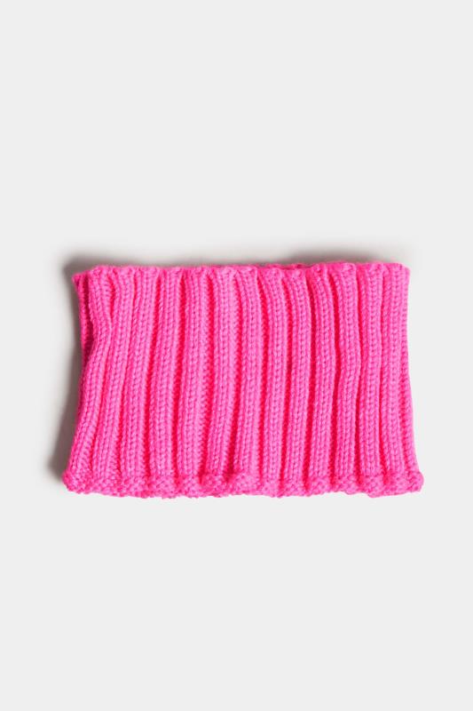 Bright Pink Ribbed Knitted Headband | Yours Clothing 2