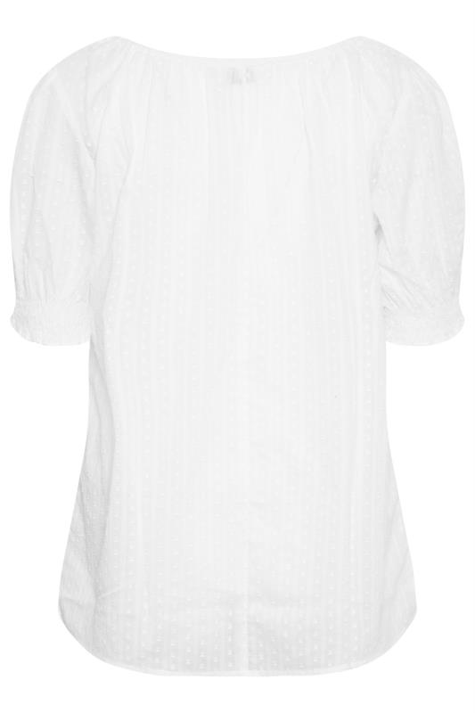 YOURS Plus Size White Dobby Gypsy Top | Yours Clothing 7