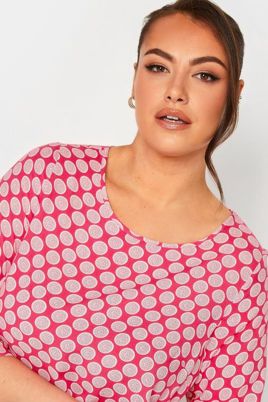 YOURS Plus Size Red Abstract Spot Print Blouse | Yours Clothing 4