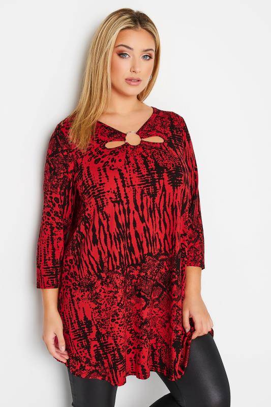 Plus Size Red Mixed Animal Print Swing Top | Yours Clothing 4