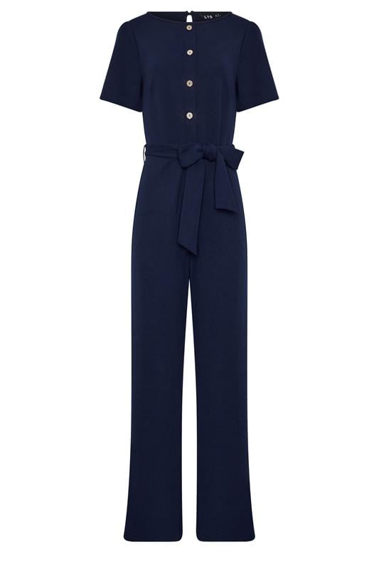 LTS Tall Women's Navy Blue Scuba Button Front Jumpsuit | Long Tall Sally 5