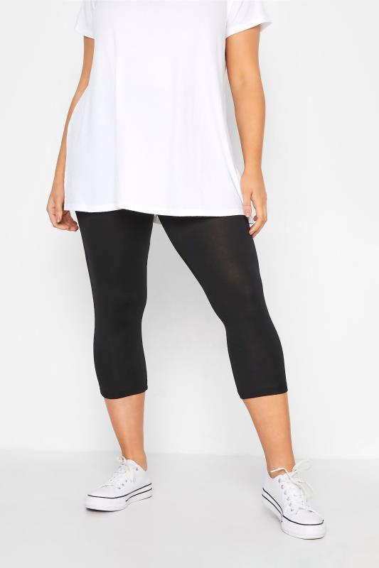 Curve Black TUMMY CONTROL Soft Touch Cropped Leggings 1