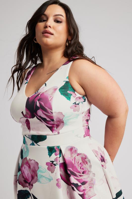 YOURS LONDON Plus Size Pink Floral Pleat Dress | Yours Clothing 4